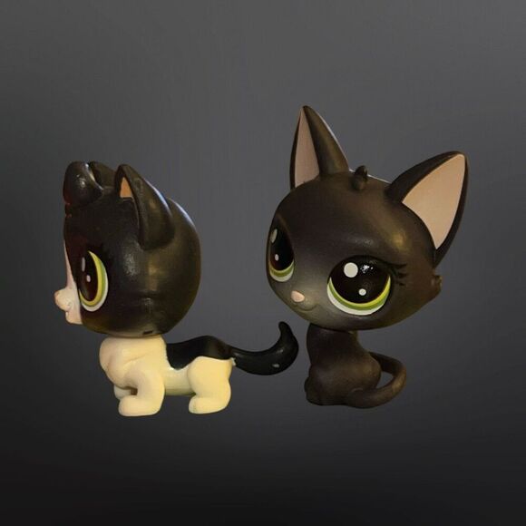 Littlest Pet Shop LPS Multi Pack Inkwell Felinsky (#320) & Jade Catkin Figures B - Picture 2 of 4